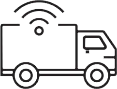 Truck with wifi signal icon
