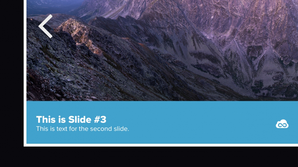Hero slide image of a mountain with slide caption