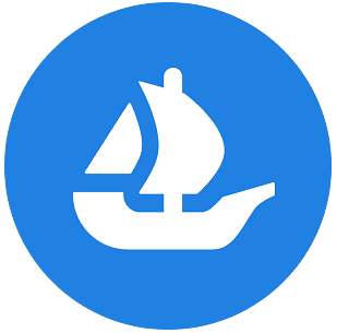 Image of OpenSea logo icon - a small clipper ship in a blue circle