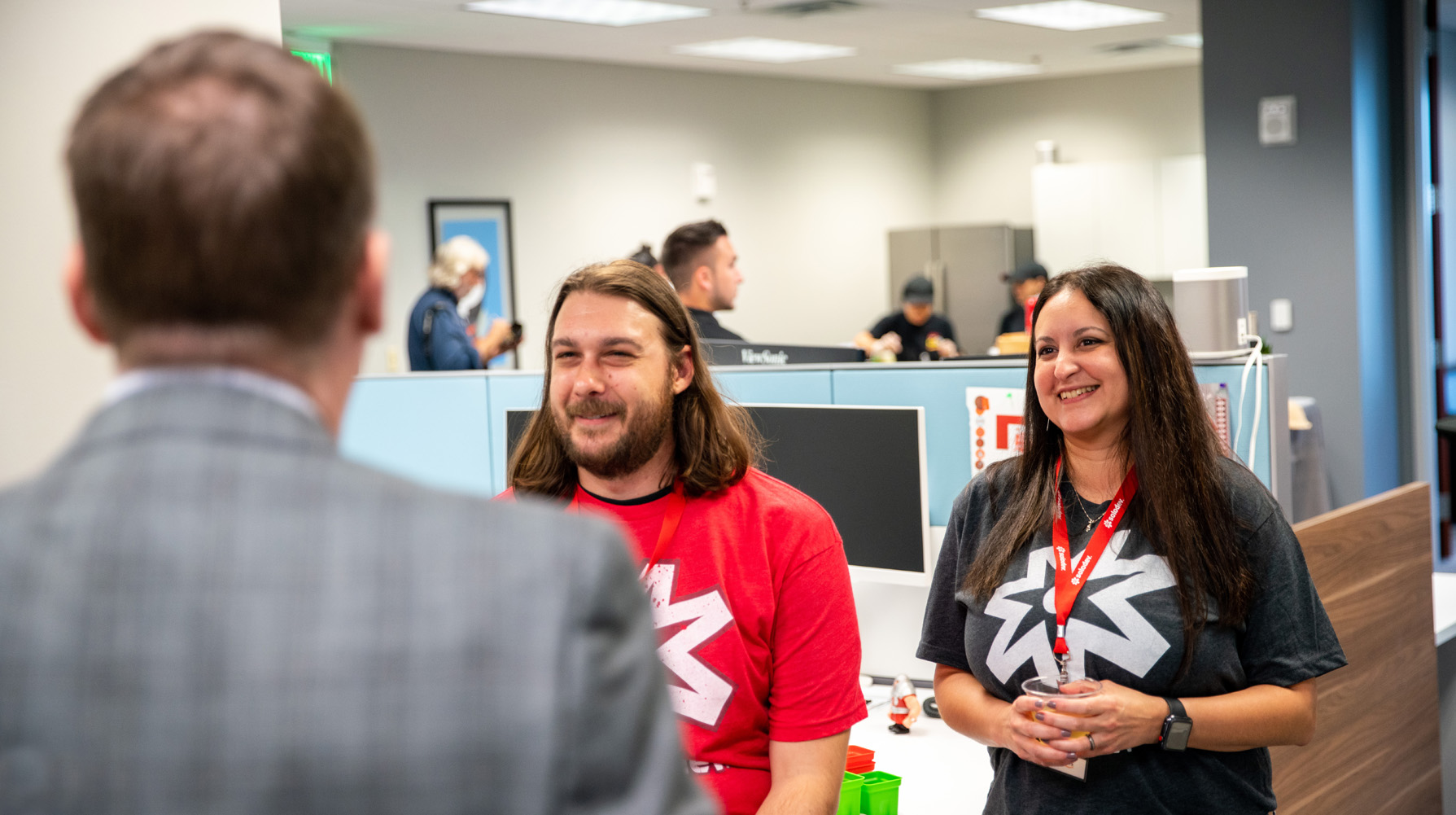 Solodev Web Developers Elena Roig and Scott Madara at the Solodev Grand Opening