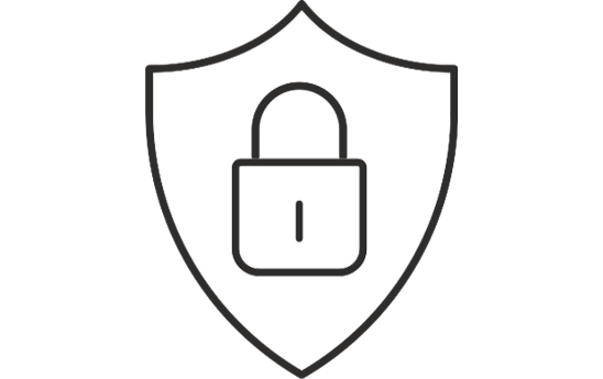 Security badge and padlock icon
