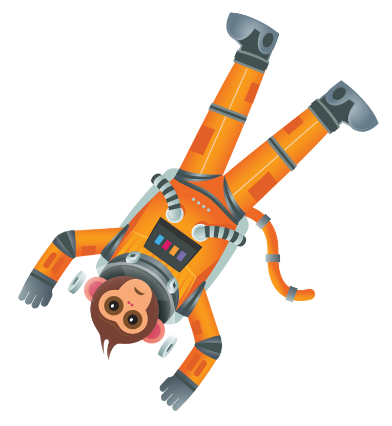 Code Monkey floating in space