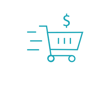 Mobile phone with shopping cart icon