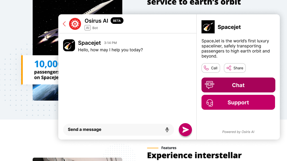 image showing a the website panel