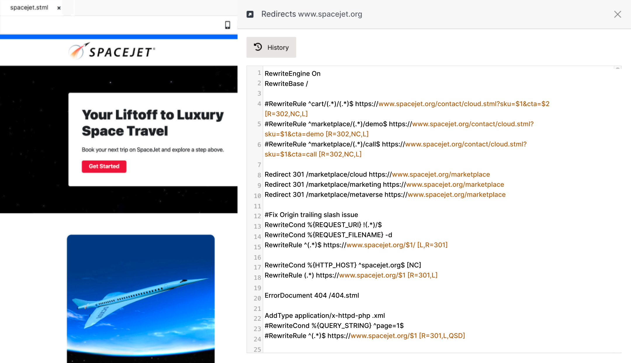 image showing solodev redirects panel