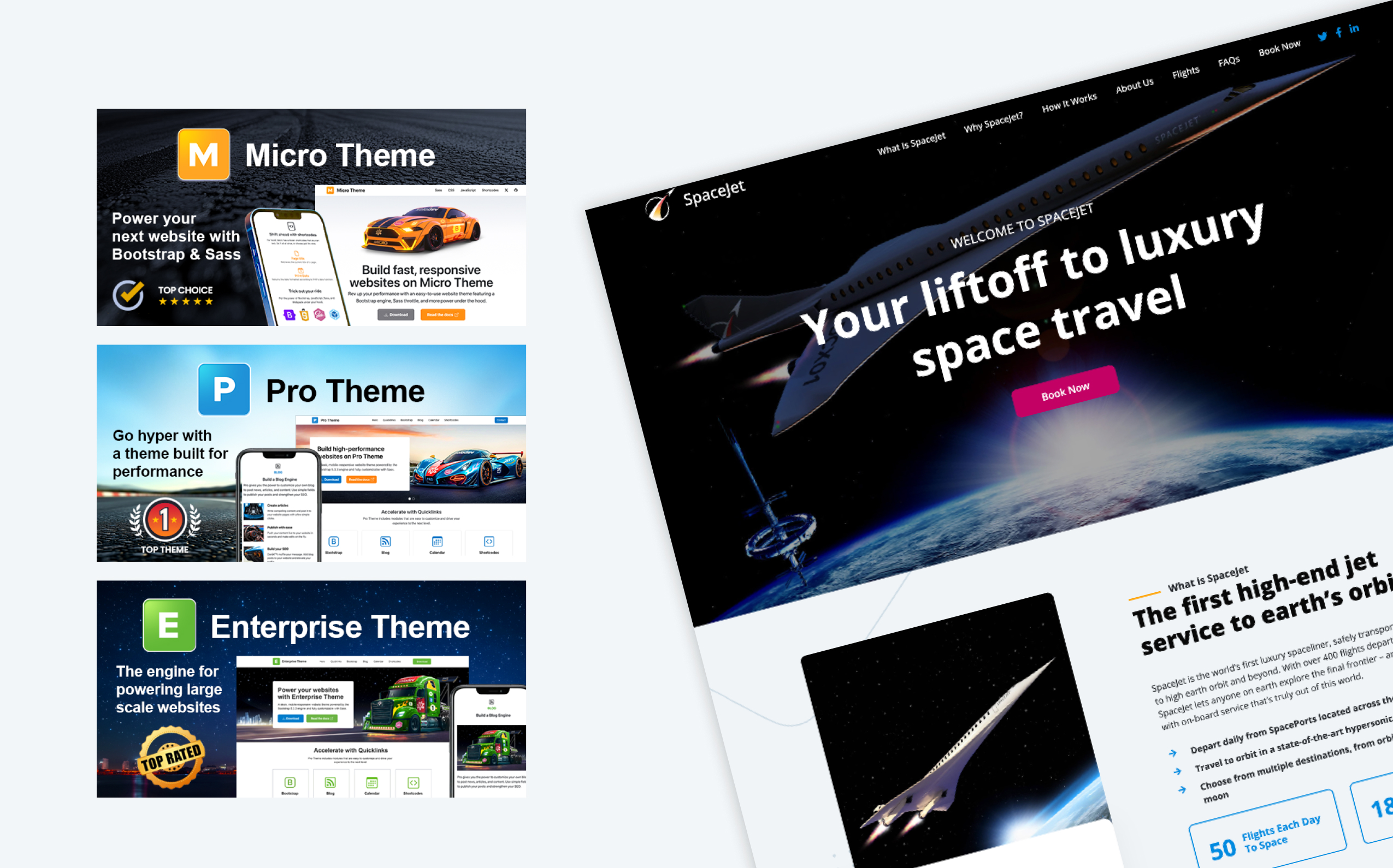 image pre-built themes for the Solodev CMS