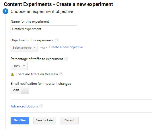 Solodev - Creating Google Analytics Experiments