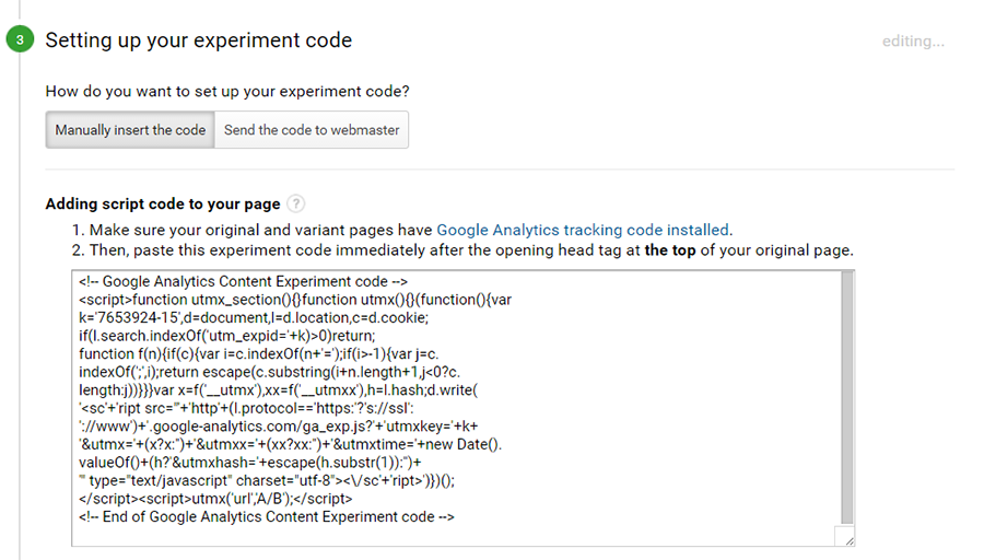Solodev - Creating Google Analytics Experiments