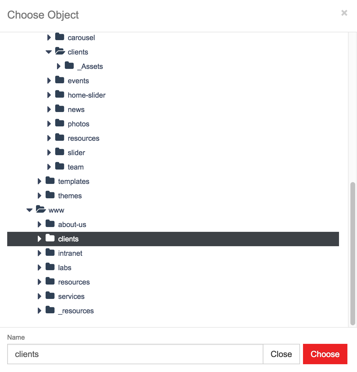 Select your Asset Category Map Anchor