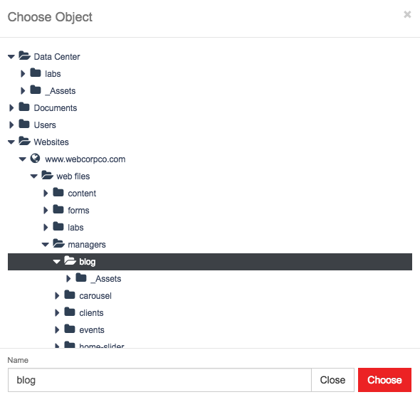 Select your Asset Category Map Anchor