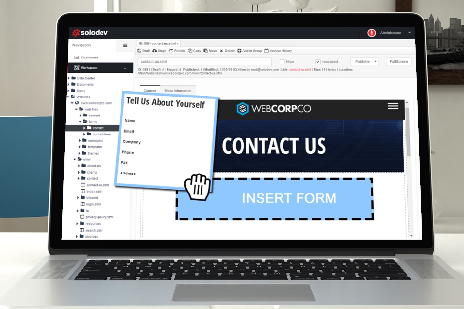 Adding a Contact Form in Solodev