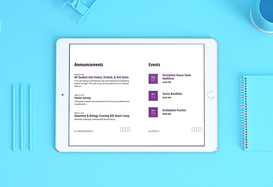 How to Style Announcements and Events Sections