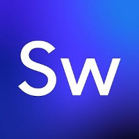 Secureworks logo icon - a stylized "S" and "w" inside a blue box with a polymorphic blue blend in the background.