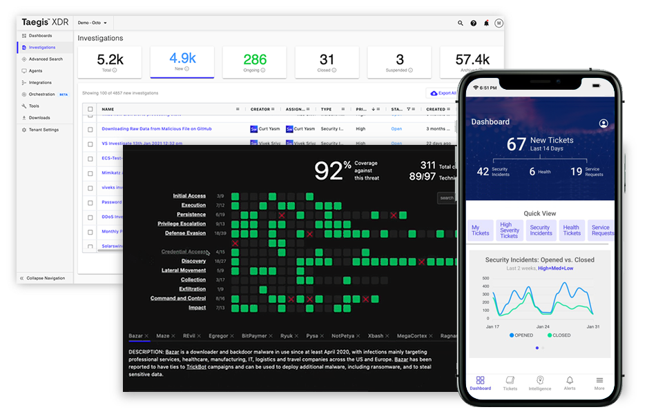 Secureworks software screens with a desktop and mobile view. featured Image