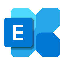 Image of Microsoft Exchange logo icon - a quadrant of 4 blue elements shaped like a butterfly with an "E" in the center.