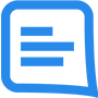 GatherContent logo icon - a stylized image of a word cloud with bars representing text, all set in blue.