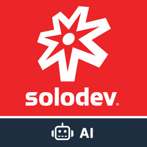 Image of Solodev AI red square logo icon
