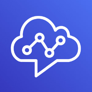 Amazon Connect logo icon - a graphic of a cloud shaped like a word bubble with connected dots inside, all against a purple square.