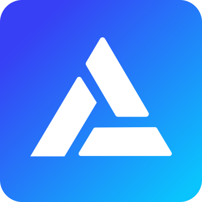 Image of Alchemy logo icon, a triangular "A" shape separated into three pieces against a blended blue-to-purple background.