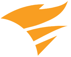 Solarwinds logo icon - a stylized vector graphic of a flame in orange.