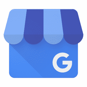 Google My Business logo icon depicted as a blue and purple storefront.