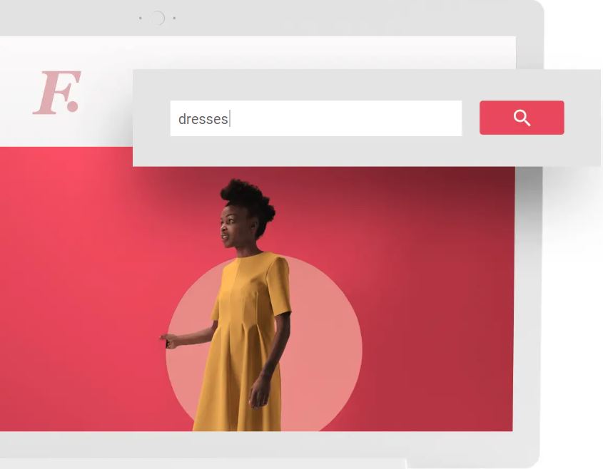 An example of a Google Programmable Search Engine screen shot, showing the search window and an image of a woman in a web browser window. featured Image